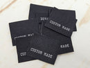 "Custom Made" Black Clothing Labels - Pack of 10