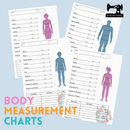 Rubyjam Fabric - Body Measurement Chart - Girls