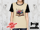 Book with Flowers Butterfly - SAND BEIGE - Panels On Demand