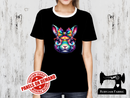 Rainbow Bunny Head - BLACK - Panels On Demand