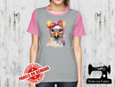 Chicken Pink Bow Glasses - HEATHER GREY - Panels On Demand