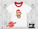 Christmas Monkey - WHITE - Panels On Demand