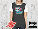 Cyan Axolotl Block Game - CHARCOAL GREY - Panels On Demand