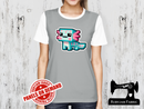 Cyan Axolotl Block Game - HEATHER GREY - Panels On Demand