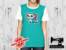 Cyan Axolotl Block Game - MINT GREEN - Panels On Demand