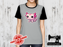 Pink Axolotl Block Game - HEATHER GREY - Panels On Demand
