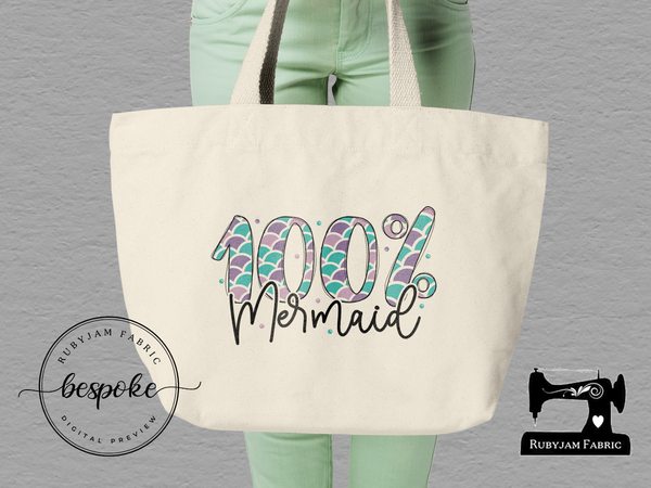 100% Mermaid - Tote Bag - Bespoke