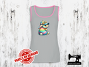 Rainbow Easter Bunny Egg Hunter - HEATHER GREY - Panels On Demand