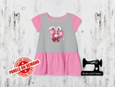 Shiny Disco Ball Easter Bunny Ears - HEATHER GREY - Panels On Demand