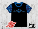 Soccer Ball Heartbeat - BLACK - Panels On Demand