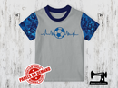 Soccer Ball Heartbeat - HEATHER GREY - Panels On Demand