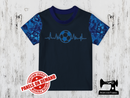 Soccer Ball Heartbeat - NAVY BLUE - Panels On Demand