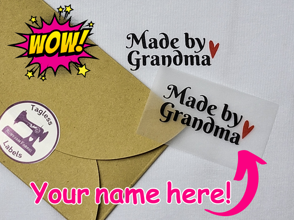 CUSTOM - Made by YOUR NAME - BLACK - Tagless Label Transfers