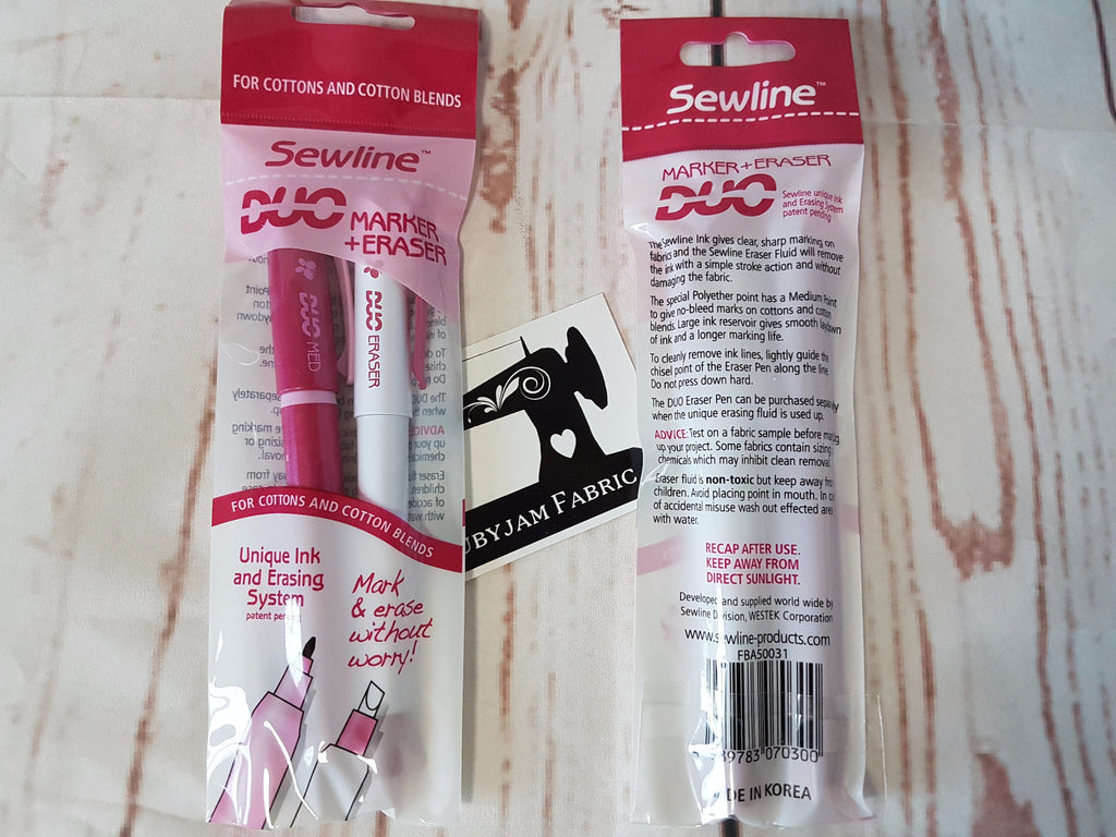 Sewline Duo Medium Point Fabric Marker + Eraser