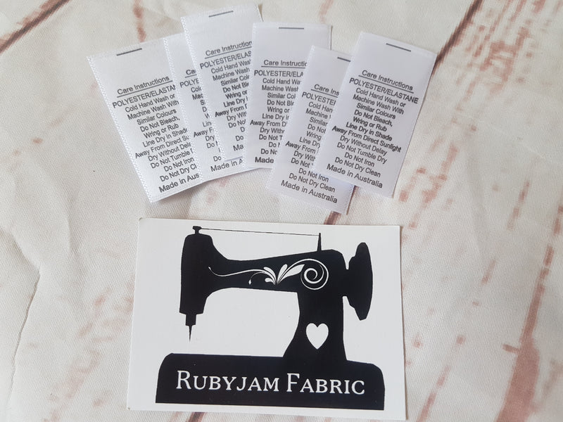 Polyester Elastane - CARE LABELS - Labels for Poly Lycra - Pack of 25