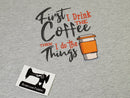 First Coffee - HEATHER GREY - Panels On Demand