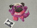 Pink/Purple Super Pug - HEATHER GREY - Panels On Demand