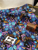 Night Garden - cotton lycra - 150cm wide