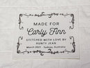 Custom Made QUILT LABEL, organic quilting cotton, Style 5 - Ornamental Border