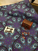 Peacock Paisley - cotton lycra - 150cm wide - clearance
