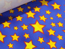 FLAWED - Comic Stars - cotton lycra - 150cm wide - clearance