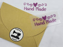 Purple Hand Made (Scroll Heart) - Tagless Label Transfers
