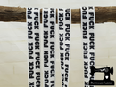 Black FUCK on White - Printed - 1" (25mm) - Fold Over Elastic (FOE)