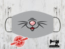 Cat Face Mask Panel - HEATHER GREY - Panels On Demand