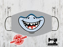 Shark Face Mask Panel - HEATHER GREY - Panels On Demand