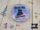 Sewing Because Murder Is Wrong - Sewing Storage Tin (Round) - Bespoke