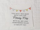 Custom Made QUILT LABEL, organic quilting cotton, Style 30 - Bunting Flags