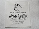 Custom Made QUILT LABEL, organic quilting cotton, Style 46 - Cat