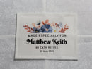 Custom Made QUILT LABEL, organic quilting cotton, Style 79 - Blue Floral