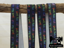 Rainbow Fuck This Shit on Black - Printed - 1" (25mm) - Fold Over Elastic (FOE) - clearance