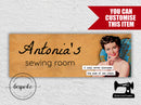 Personalised Sewing Room Sign - VINTAGE BROWN - Bespoke