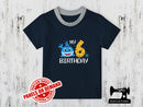 My 6th Birthday Shark - NAVY BLUE - Panels On Demand