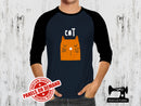 Orange Cat + Cat Butt (Two Panel Set) - NAVY BLUE - Panels On Demand