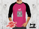 Grey Cat + Cat Butt (Two Panel Set) - FUCHSIA - Panels On Demand