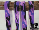 1M Purple Camouflage - Printed - 5/8" (16mm) - Fold Over Elastic (FOE)