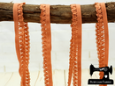 1M PECAN BROWN Decorative Elastic Lace Picot Trim (Approx 15mm wide)