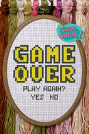 Game Over - Cross Stitch Pattern - Kitsch Stitch Studio