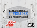 Hearing Impaired Blue Face Mask Panel - HEATHER GREY - Panels On Demand