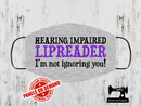 Hearing Impaired Purple Face Mask Panel - HEATHER GREY - Panels On Demand
