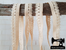 1M SAND BEIGE Decorative Elastic Lace Picot Trim (Approx 15mm wide)