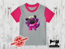 Pink/Purple Super Pug - HEATHER GREY - Panels On Demand