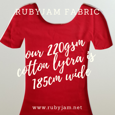 Red - solid cotton lycra - 185cm wide - 220gsm