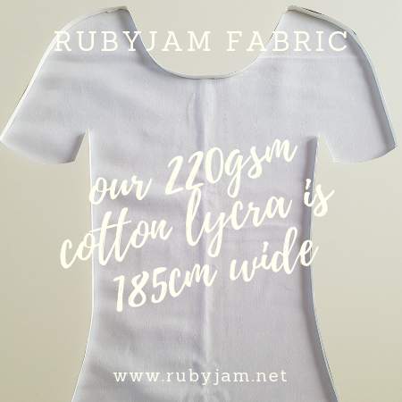 White - solid cotton lycra - 185cm wide - 220gsm