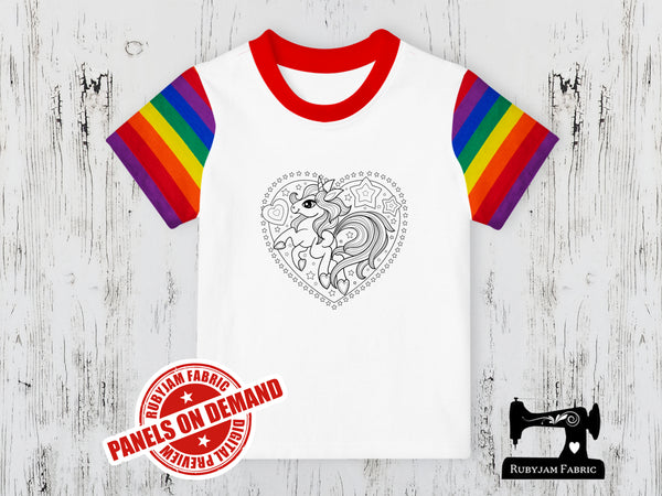 Unicorn Heart - COLOURING IN - WHITE - Panels On Demand
