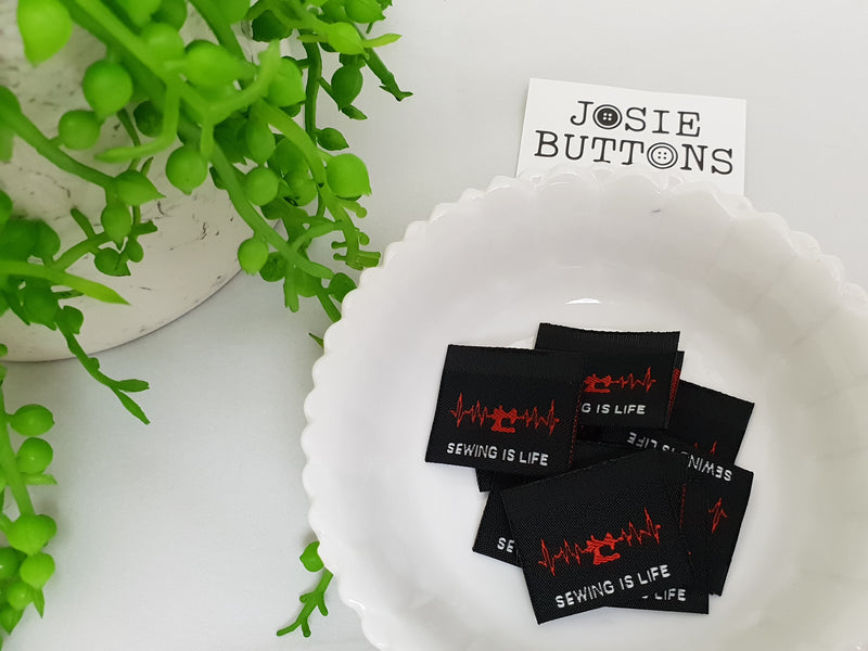 Sewing is Life - Labels by Josie Buttons