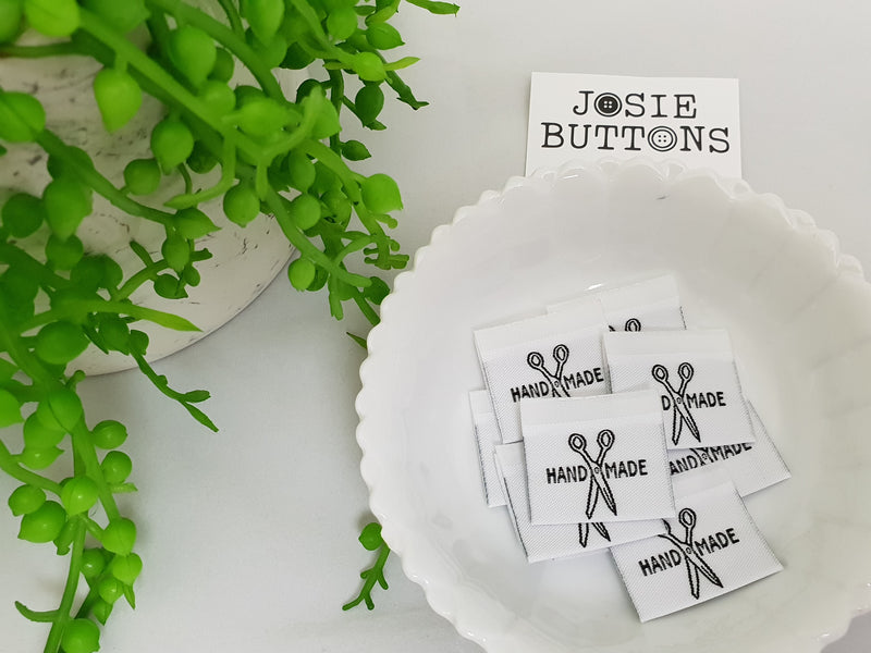 Handmade (Scissors) - Labels by Josie Buttons